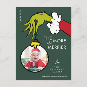Grinch Hoe meer zielen hoe meer vreugd Nieuwe baby Feestdagenkaart