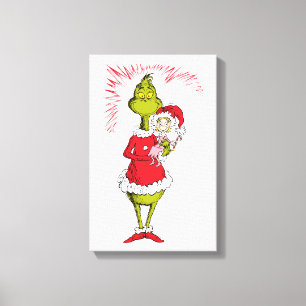 Grinch houdt Cindy Lou Who vast Canvas Afdruk