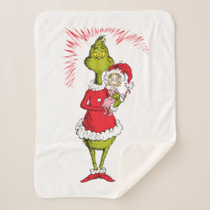 Grinch houdt Cindy Lou Who vast Sherpa Deken