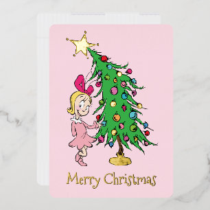 Grinch Ik ben Cindy-Lou Wie Goed Folie Feestdagenkaart