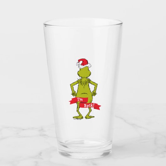 Grinch | Ik ben terug Grappig Glas (Voorkant)