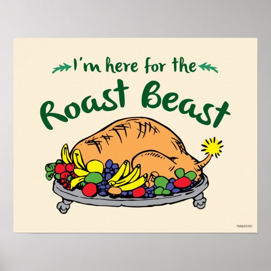 Grinch I'm Here for the Roast Beast Quote Poster (Voorkant)