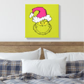 Grinch in Pink Santa Hat Canvas Afdruk (Insitu (Slaapkamer))