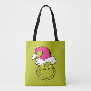 Grinch in roze kerstmuts draagtas