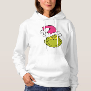 Grinch in roze kerstmuts hoodie