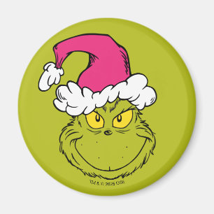 Grinch in roze kerstmuts magneet