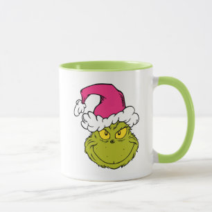 Grinch in roze kerstmuts mok