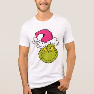 Grinch in roze kerstmuts Tri-Blend shirt