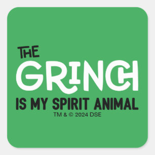 Grinch is mijn spirituele dier citaat vierkante sticker