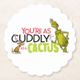 Grinch Je bent zo knuffelig als een Cactus citaa Kartonnen Onderzetters