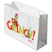 Grinch! Karakter Logo Grafisch ontwerp Groot Cadeauzakje (Achterkant Gekanteld)