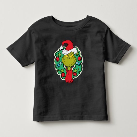 Grinch | Kerstfeest Krans Kinder Shirts (Voorkant)