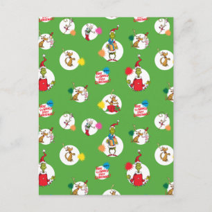 Grinch Kerststippenpatroon Feestdagenkaart