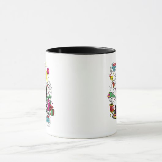 Grinch Kleurrijke Kerstmis Grafisch Mok (Midden)