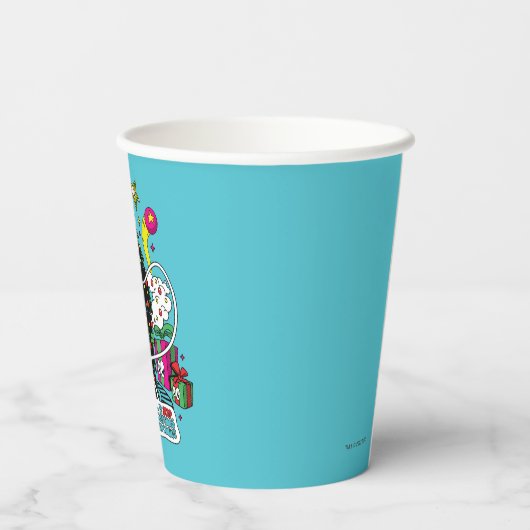 Grinch Kleurrijke Kerstmis Grafisch Papieren Bekers (Achterkant)