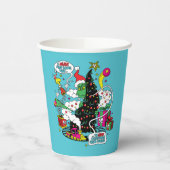 Grinch Kleurrijke Kerstmis Grafisch Papieren Bekers (Links)