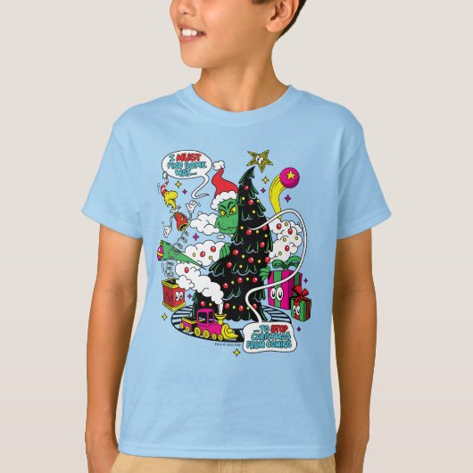 Grinch Kleurrijke Kerstmis Grafisch T-shirt (Voorkant)