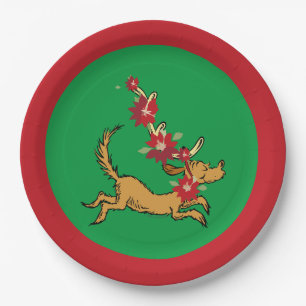 Grinch   Max Kerst Poinsettia Papieren Bordje