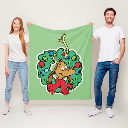 Grinch | Max Kerstkrans Fleece Deken (In situ)