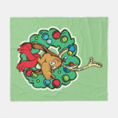 Grinch | Max Kerstkrans Fleece Deken (Voorkant (Horizontaal))