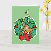 Grinch | Max Kerstkrans Kaart (Gele Bloem)