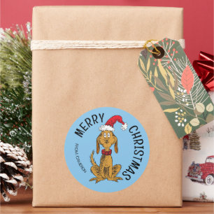 Grinch Max le Père Noël Étiquette de Cadeau de