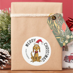 Grinch Max le Père Noël Étiquette de cadeau de