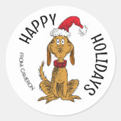Grinch | Max Santa | Étiquette de cadeau de Noël (Devant)