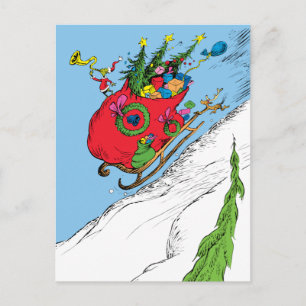 Grinch & Max Weglopende slee Feestdagenkaart