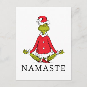 Grinch Namaste Kerstman Briefkaart
