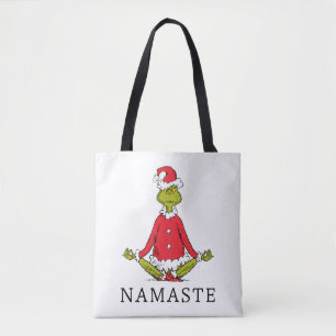 Grinch Namaste Kerstman Draagtas