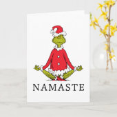 Grinch | Namaste Kerstman Kaart (Gele Bloem)