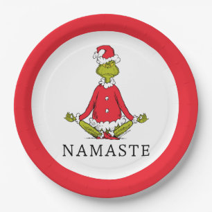 Grinch Namaste Kerstman Papieren Bordje