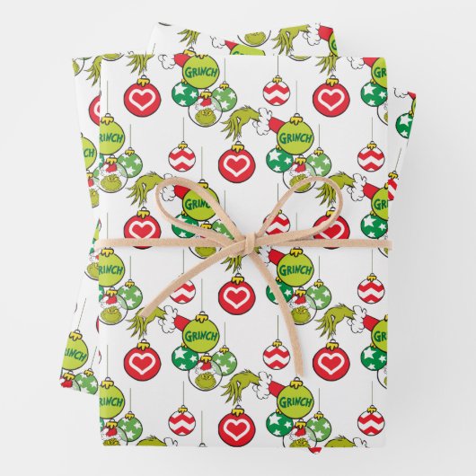 Grinch Ornament Pattern Inpakpapier Vel (In situ)