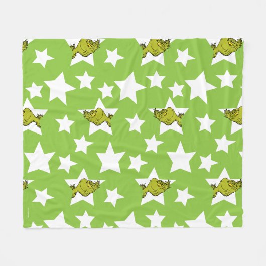 Grinch Peeking Star Pattern Fleece Deken (Voorkant (Horizontaal))