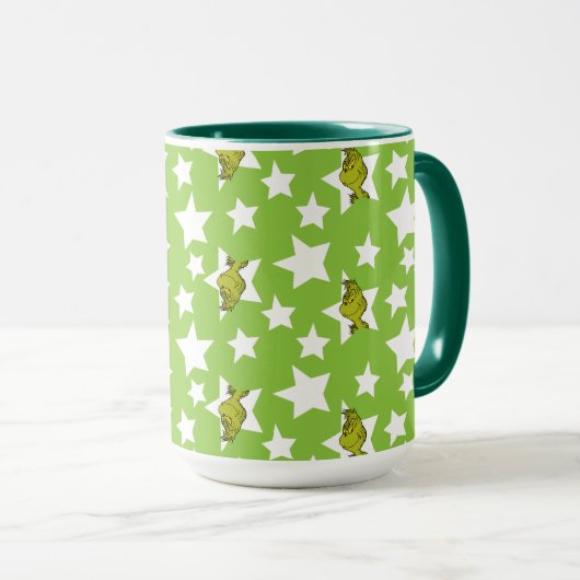 Grinch Peeking Star Pattern Mok (Voorkant rechts)
