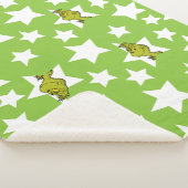 Grinch Peeking Star Pattern Sherpa Deken (3/4)
