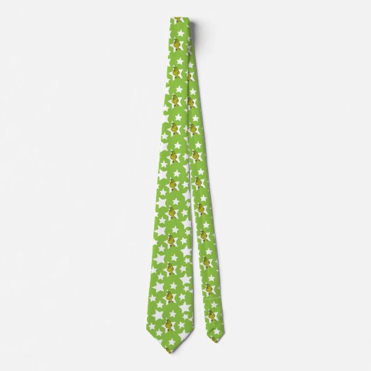 Grinch Peeking Star Pattern Stropdas (Voorkant)