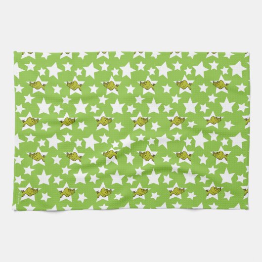 Grinch Peeking Star Pattern Theedoek (Horizontaal)