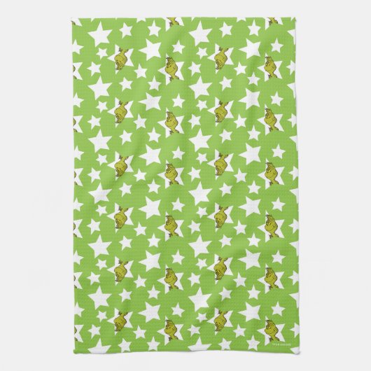 Grinch Peeking Star Pattern Theedoek (Verticaal)
