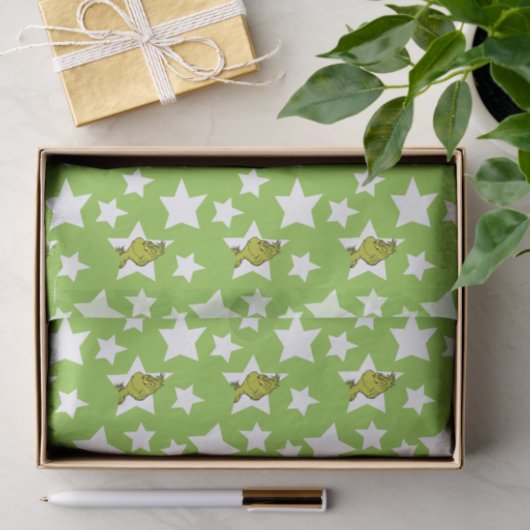 Grinch Peeking Star Pattern Tissuepapier (Geschenk)