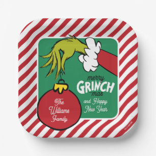 Grinch Persoonlijke kerstbal Papieren Bordje