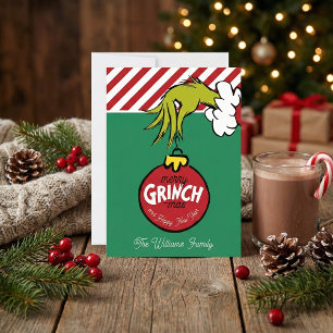 Grinch Persoonlijke kerstboomversiering Feestdagenkaart