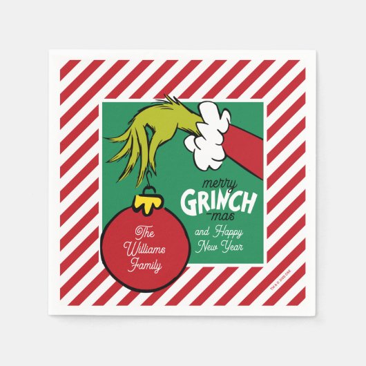 Grinch | Persoonlijke kerstboomversiering Servet (Voorkant)