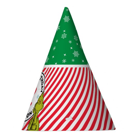 Grinch Rood en Groen Sneeuwvlok Verjaardag Feesthoedjes (Rechts)