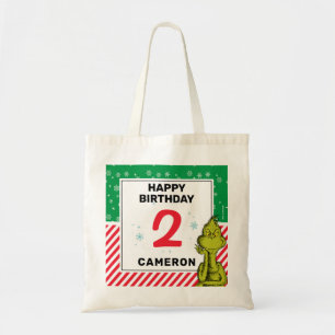 Grinch Rood en Groen Sneeuwvlok Verjaardag Tote Bag