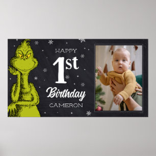 Grinch Schoolbord Verjaardag Poster