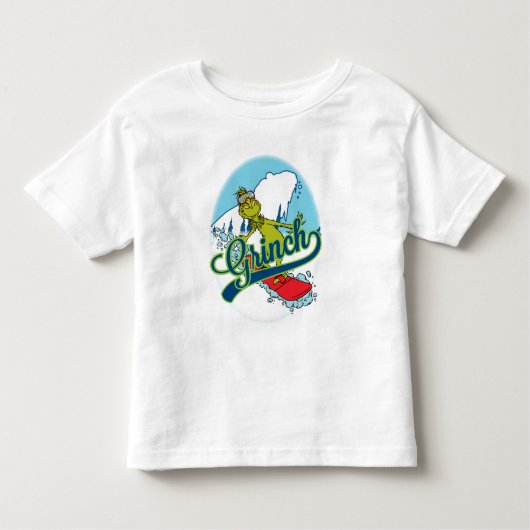 Grinch Snowboarden Kinder Shirts (Voorkant)