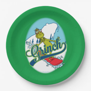 Grinch Snowboarden Papieren Bordje