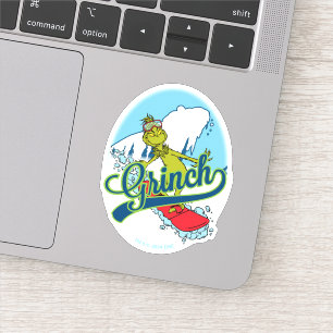 Grinch Snowboarden Sticker
